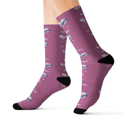 Purple & Pink Hearts Socks