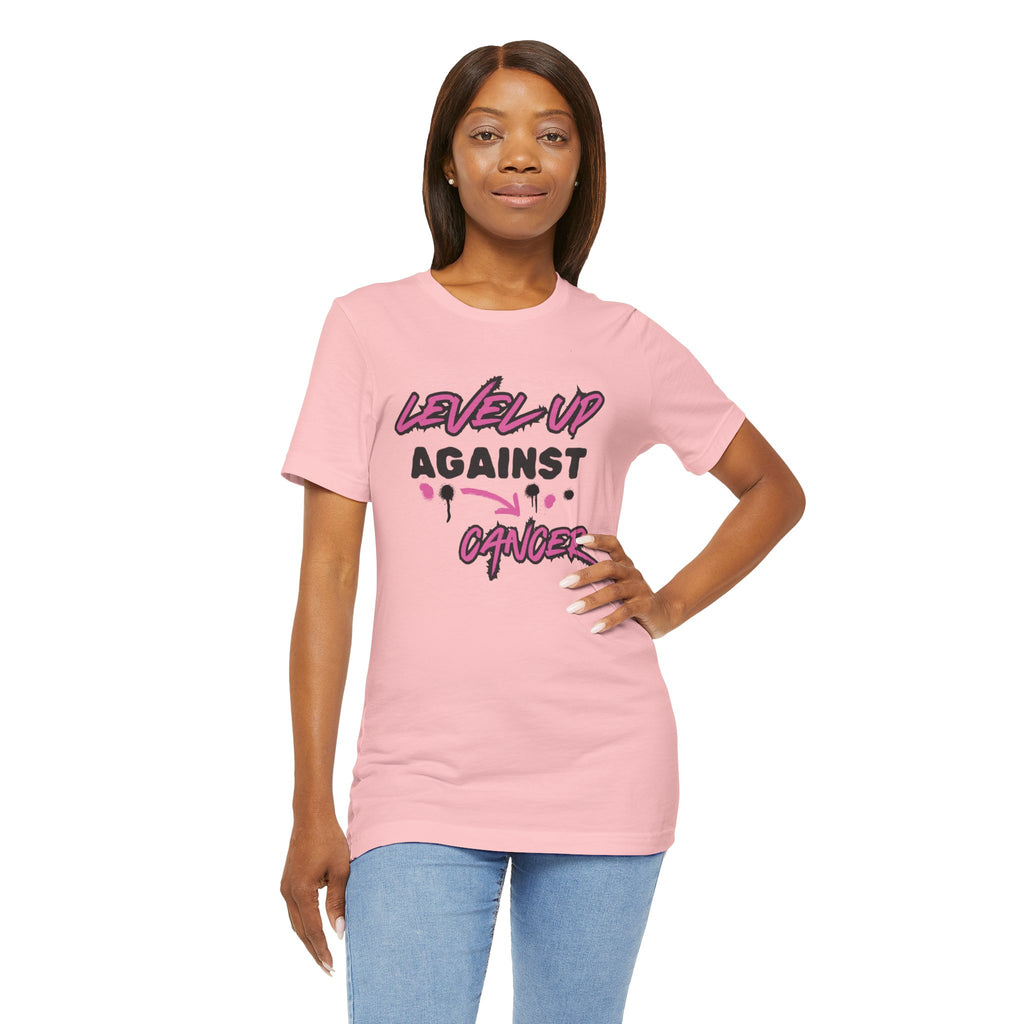 Level Up Against Cancer - Unisex Jersey Short Sleeve Tee