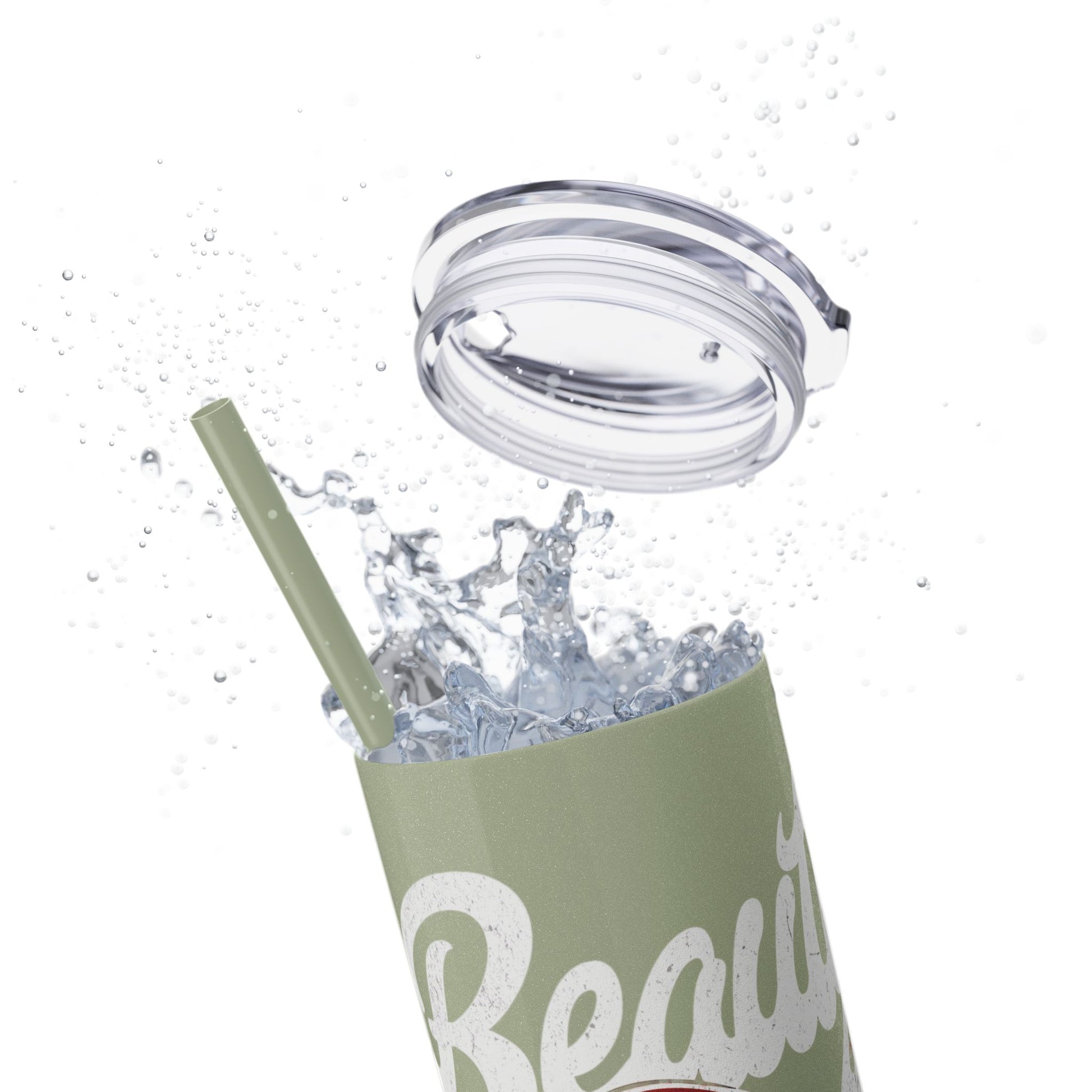 Beauty Speaks - Skinny Tumbler with Straw, 20oz - Creatively Designed Shop