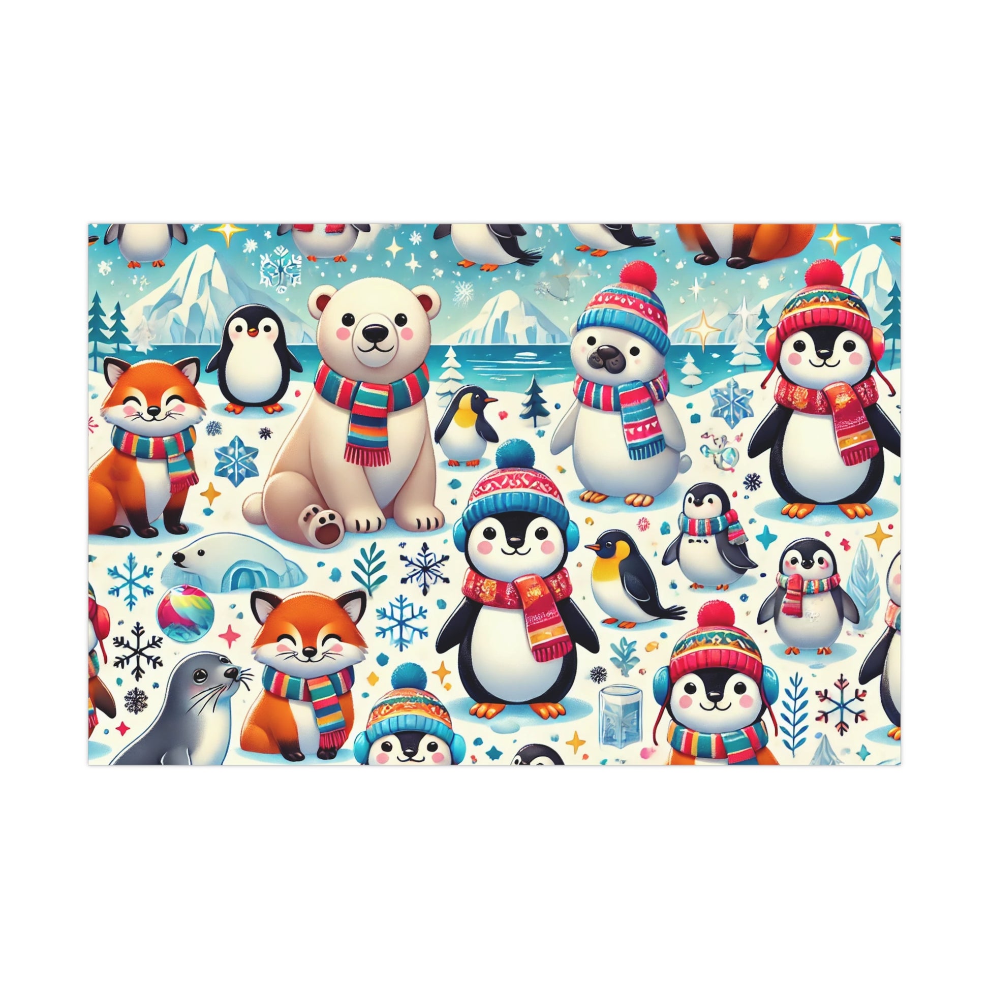 Penguins & Polar Bears - Gift Wrap Papers - Creatively Designed Shop