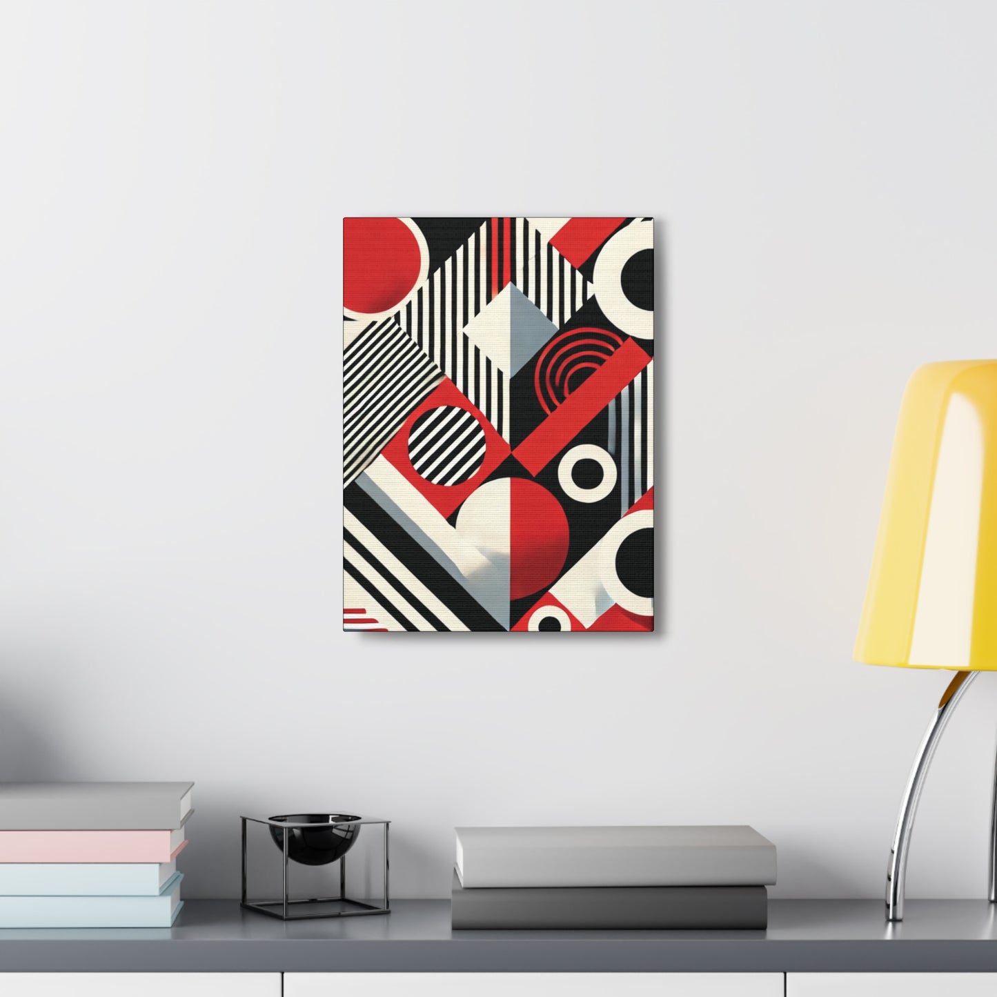 Red, Black & White Abstract - Canvas Gallery Wraps