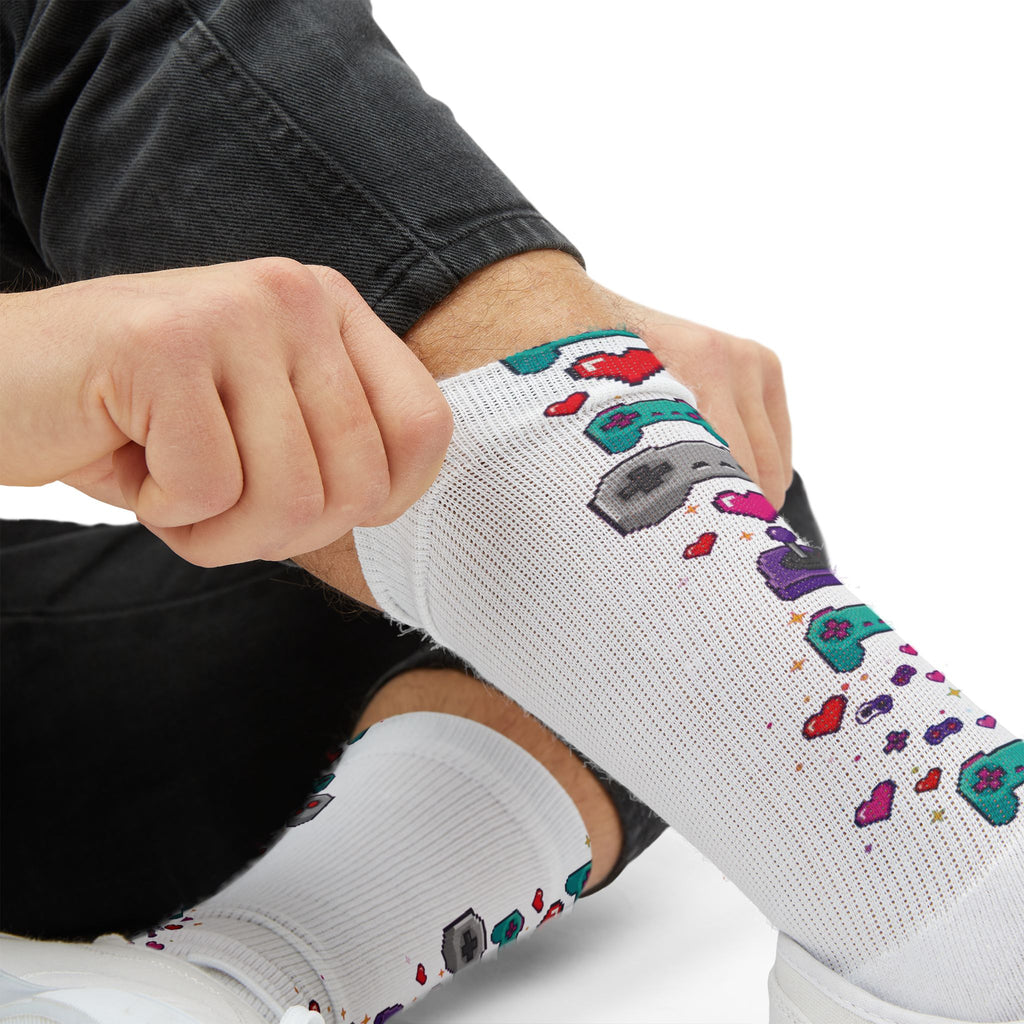 Pixel Hearts & Controllers Socks