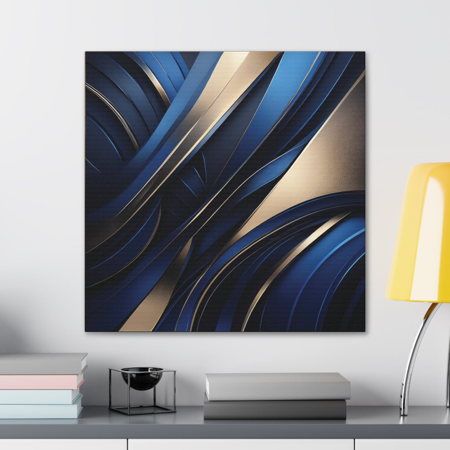 Abstract Blue & Gold - Canvas Gallery Wraps