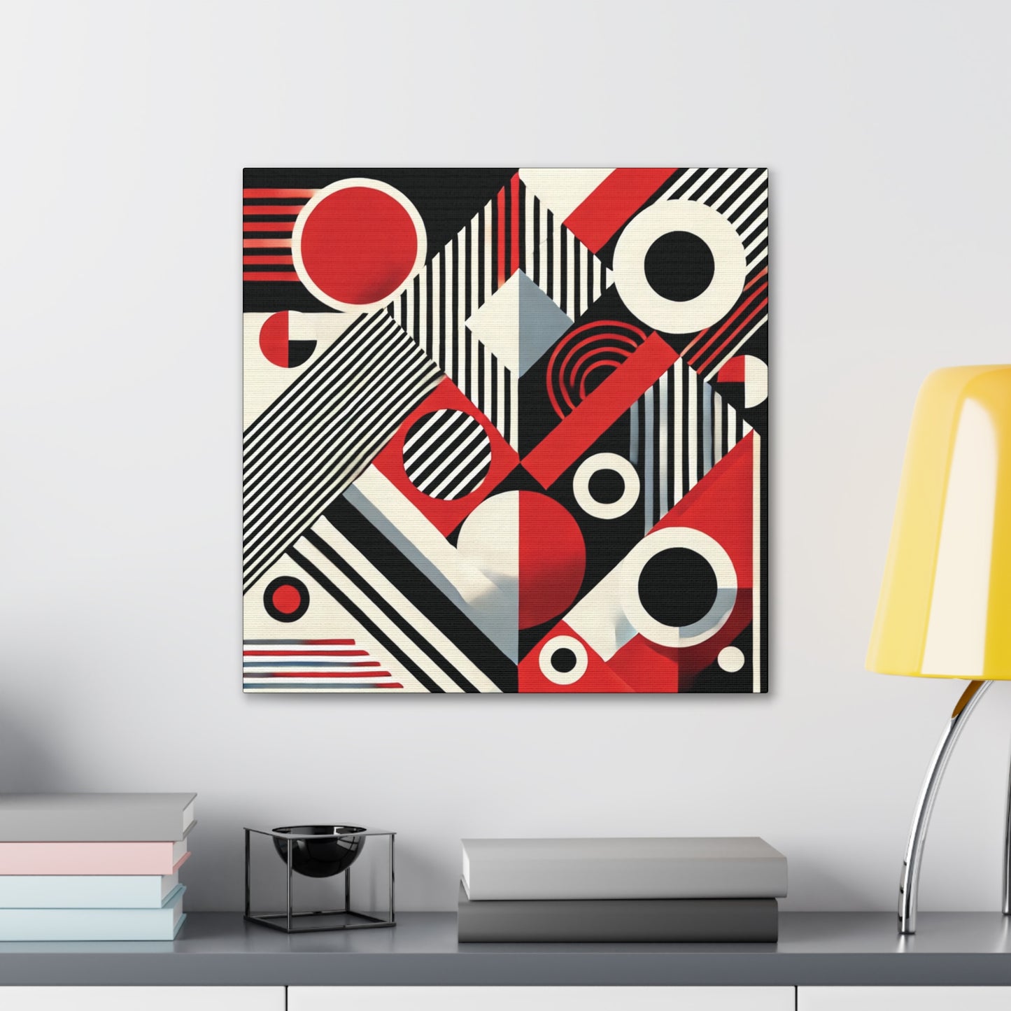 Red, Black & White Abstract - Canvas Gallery Wraps