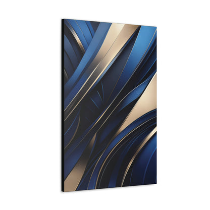 Abstract Blue & Gold - Canvas Gallery Wraps