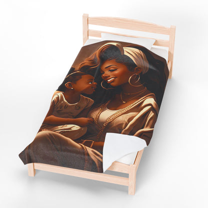A Mother's Love - Velveteen Plush Blanket