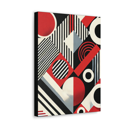 Red, Black & White Abstract - Canvas Gallery Wraps