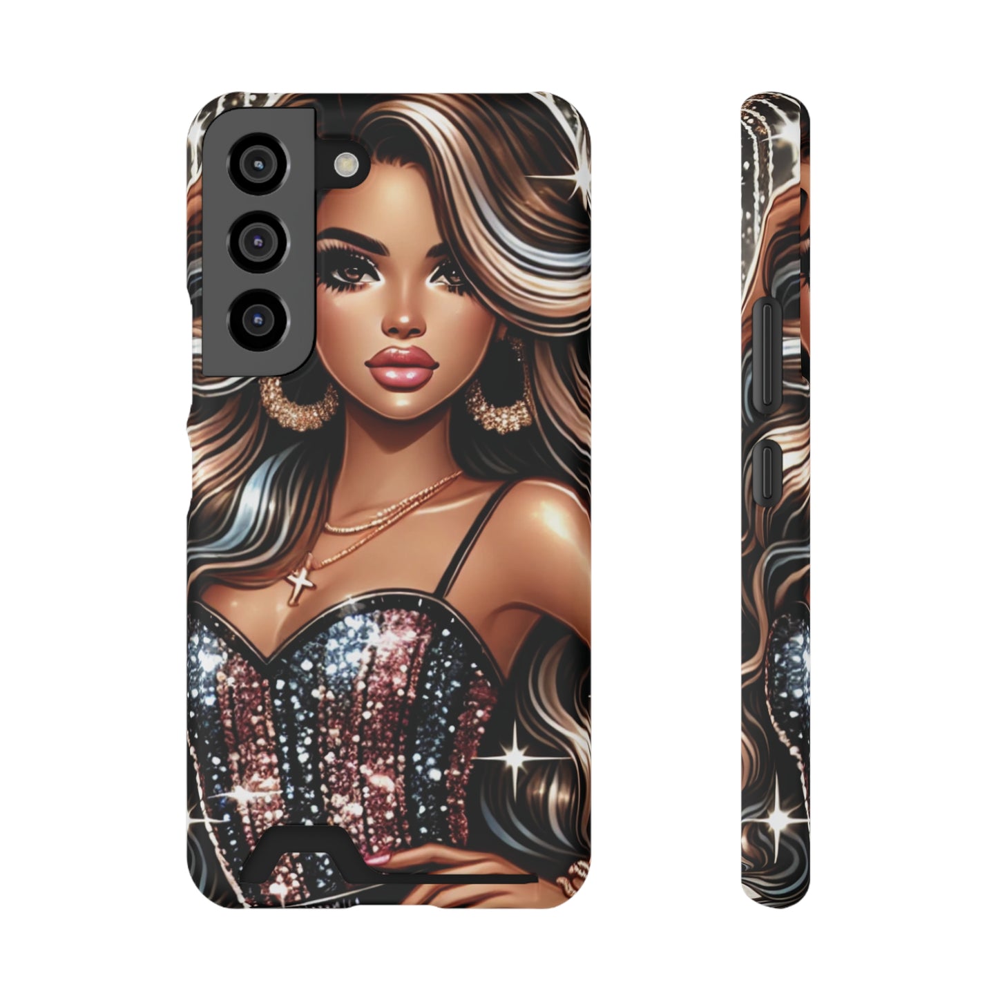 "Beautiful" - Phone Case With Card Holder - Creatively Designed Shop