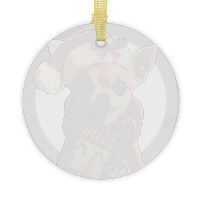 Merry Chihuahua Christmas - Glass Ornaments - Creatively Designed Shop
