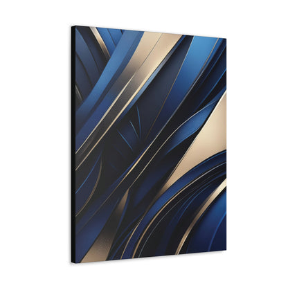 Abstract Blue & Gold - Canvas Gallery Wraps