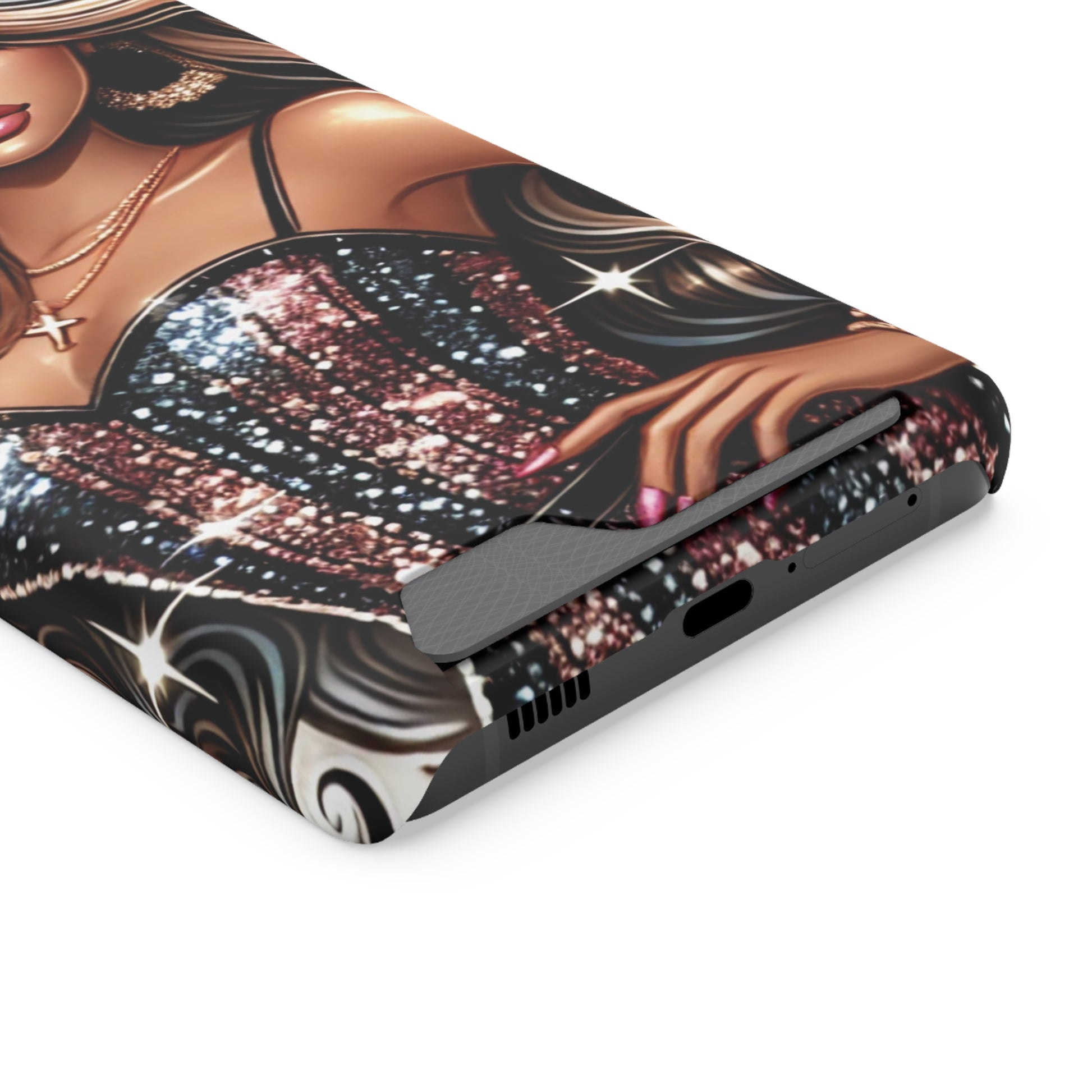 "Beautiful" - Phone Case With Card Holder - Creatively Designed Shop