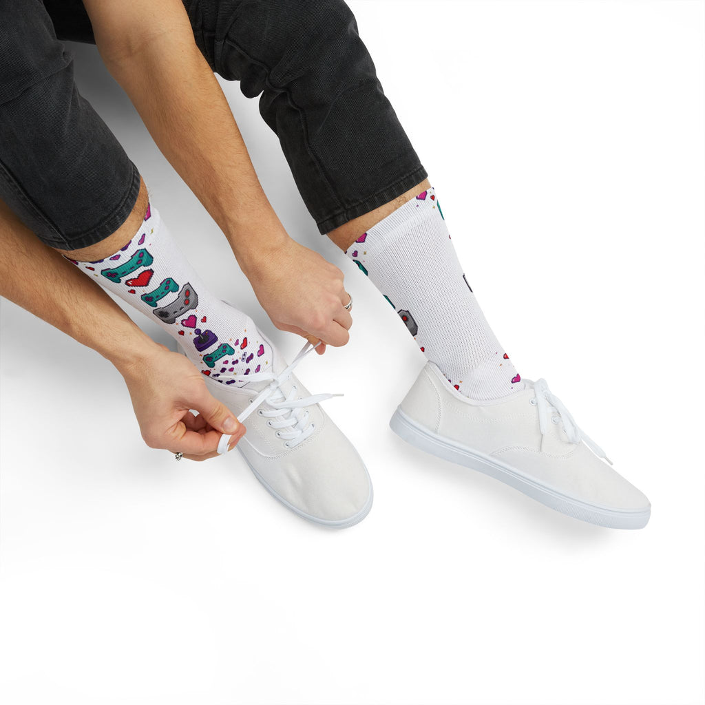 Pixel Hearts & Controllers Socks