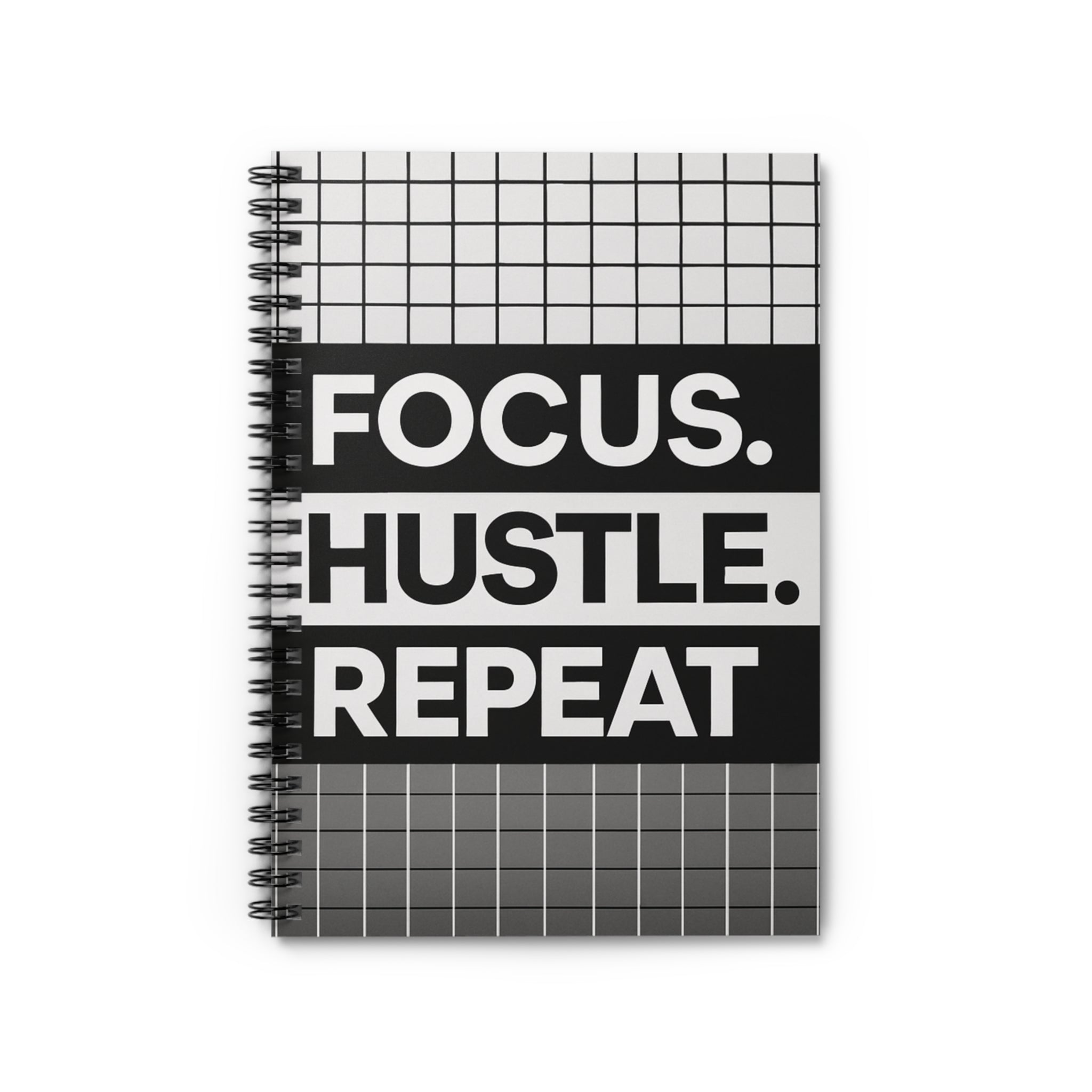 Focus. Hustle. Repeat - Spiral Notebook