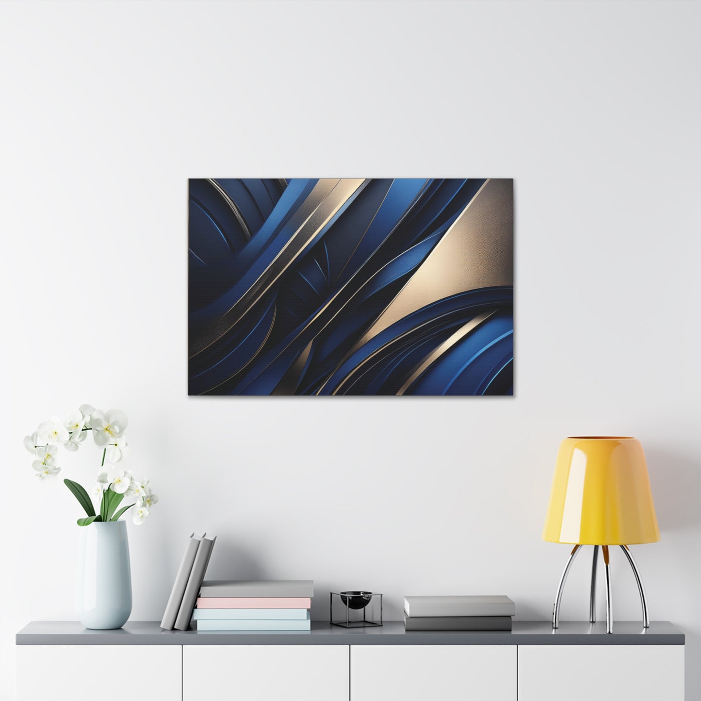 Abstract Blue & Gold - Canvas Gallery Wraps