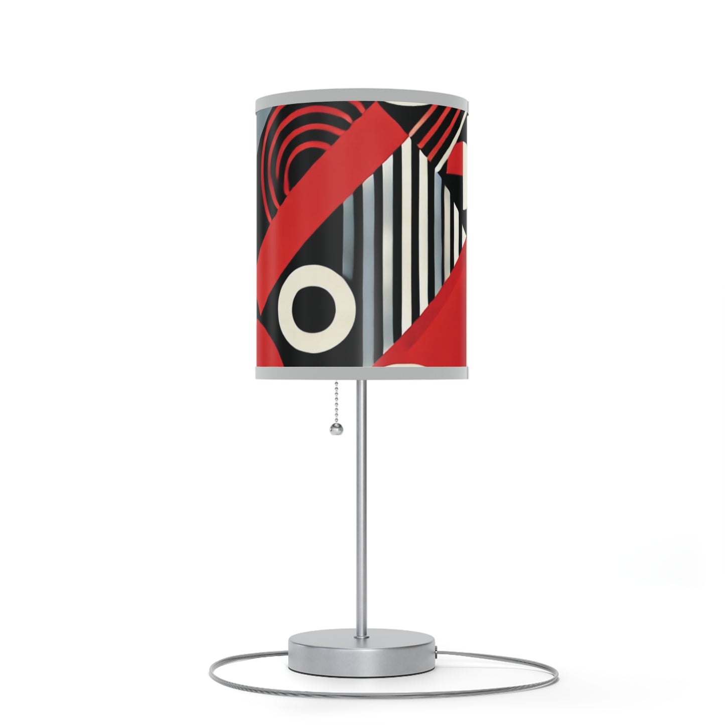 Red, Black & White Abstract - Lamp on a Stand, US|CA plug