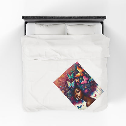 Butterfly Crowned - Velveteen Plush Blanket