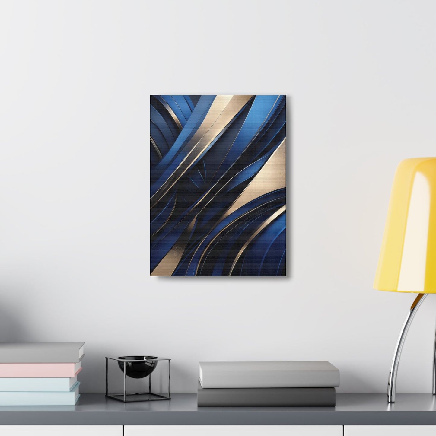 Abstract Blue & Gold - Canvas Gallery Wraps