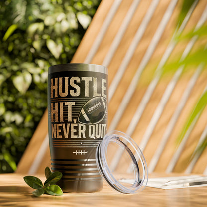 Hustle, Hit, Never Quit - Ringneck Tumbler, 20oz - Creatively Designed Shop