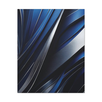 Abstract Blue & Silver - Canvas Gallery Wraps