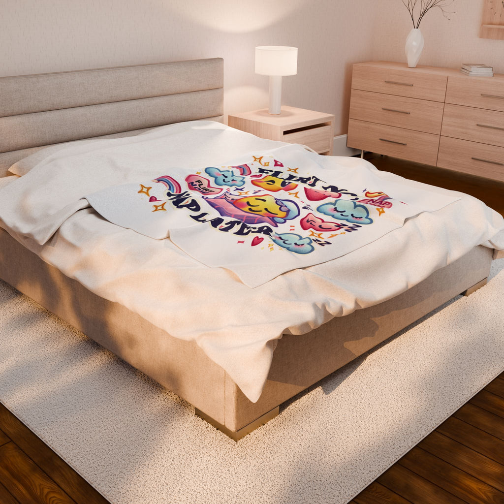 Flirt Now, Nap Later - Velveteen Plush Blanket