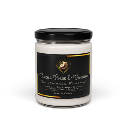 Coconut Cream & Cardamom - Scented Soy Candle, 9oz - Creatively Designed Shop