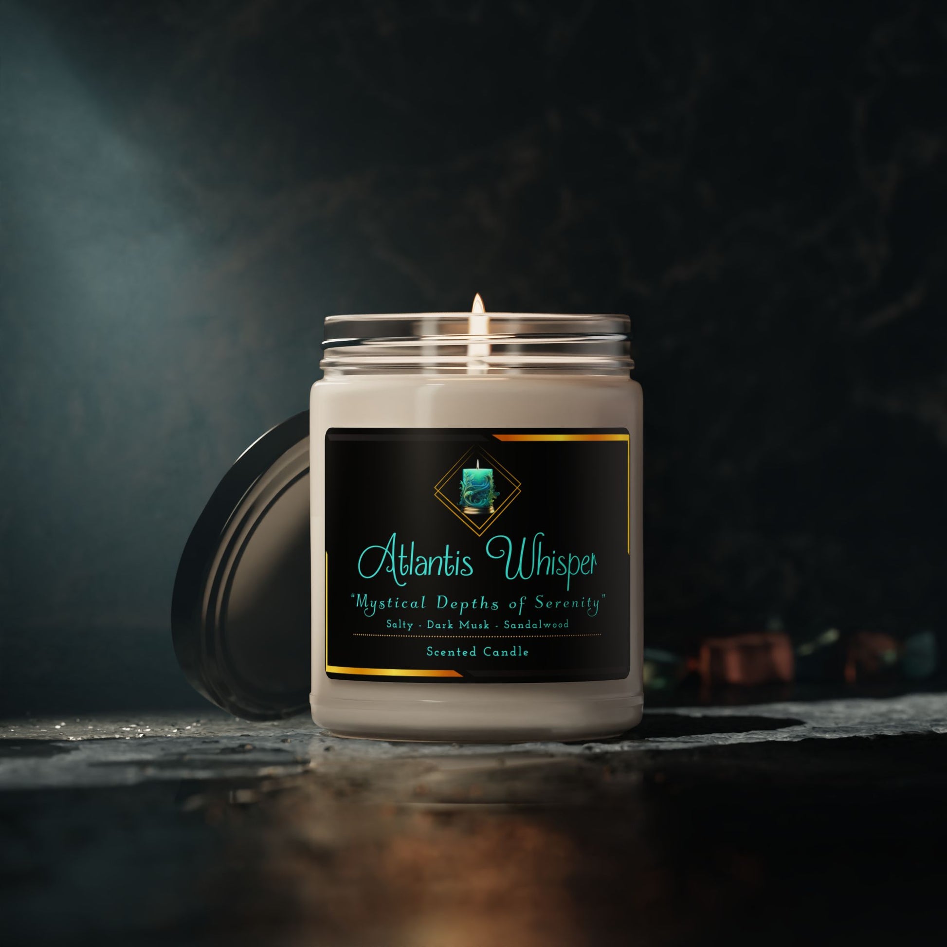 Atlantis Whisper - Scented Soy Candle, 9oz - Creatively Designed Shop