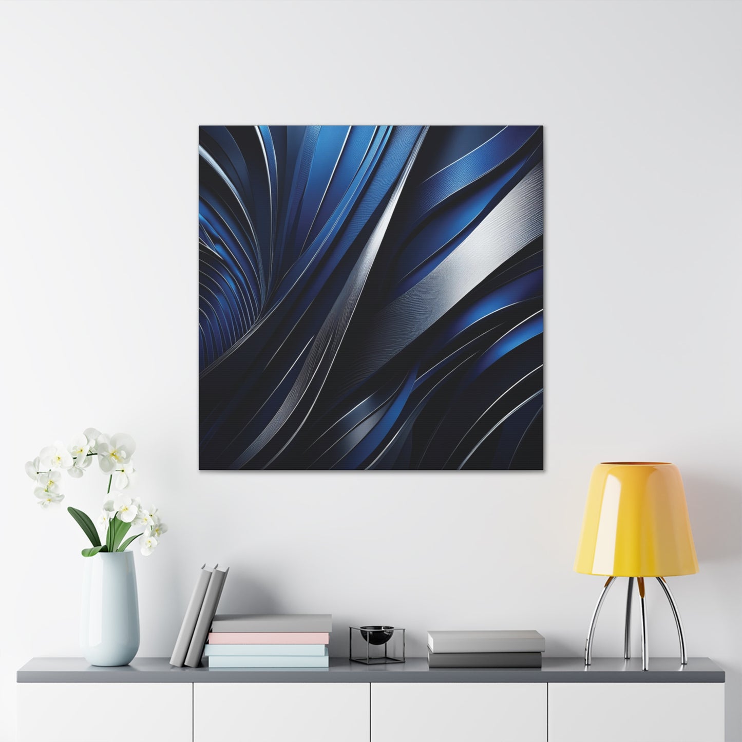 Abstract Blue & Silver - Canvas Gallery Wraps