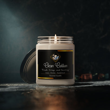 Clean Cotton - Scented Soy Candle, 9oz - Creatively Designed Shop