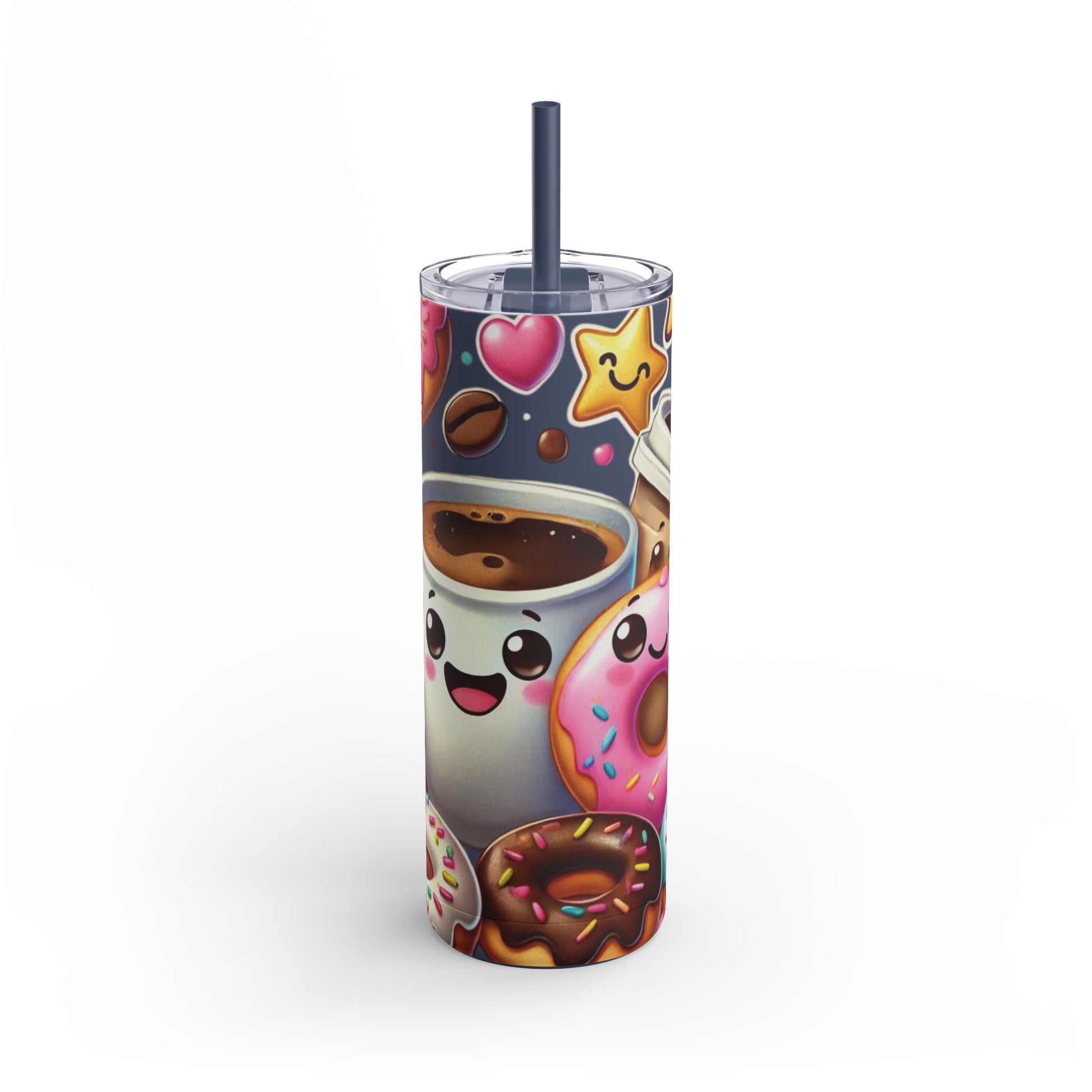 Coffee & Donuts - Maars Maker Skinny Matte Tumbler, 20oz - Creatively Designed Shop