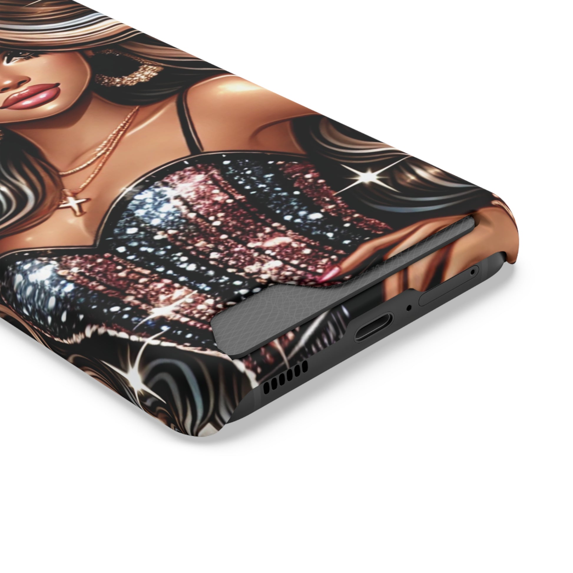"Beautiful" - Phone Case With Card Holder - Creatively Designed Shop
