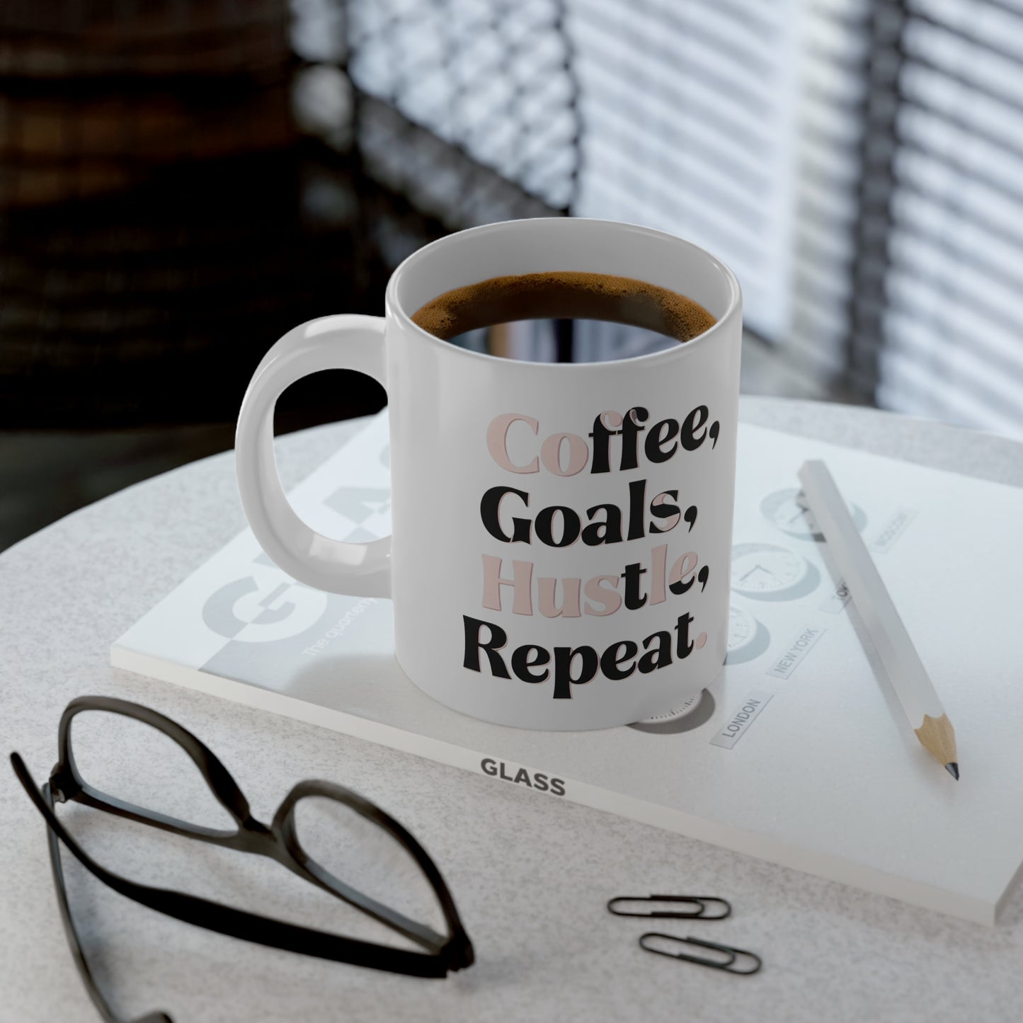 Coffee, Goals, Hustle, Repeat - Jumbo Mug - 20oz - Creatively Designed Shop