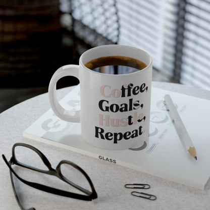 Coffee, Goals, Hustle, Repeat - Jumbo Mug - 20oz - Creatively Designed Shop