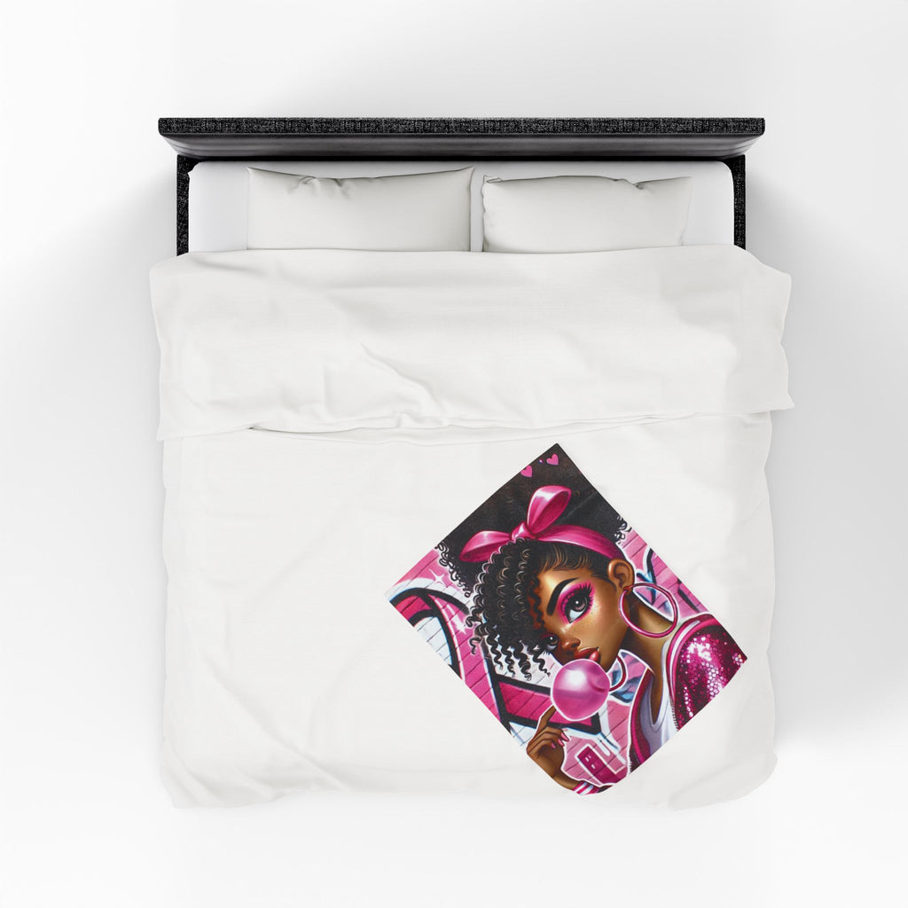 Pink Attitude - Velveteen Plush Blanket