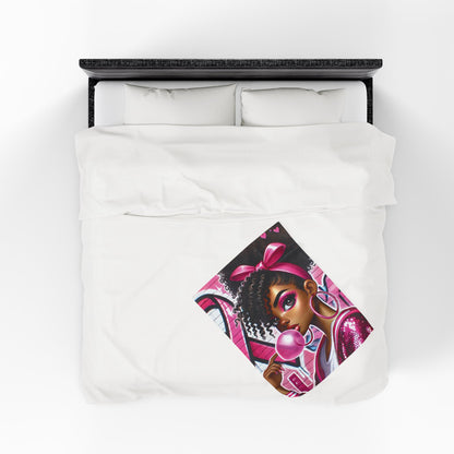 Pink Attitude - Velveteen Plush Blanket