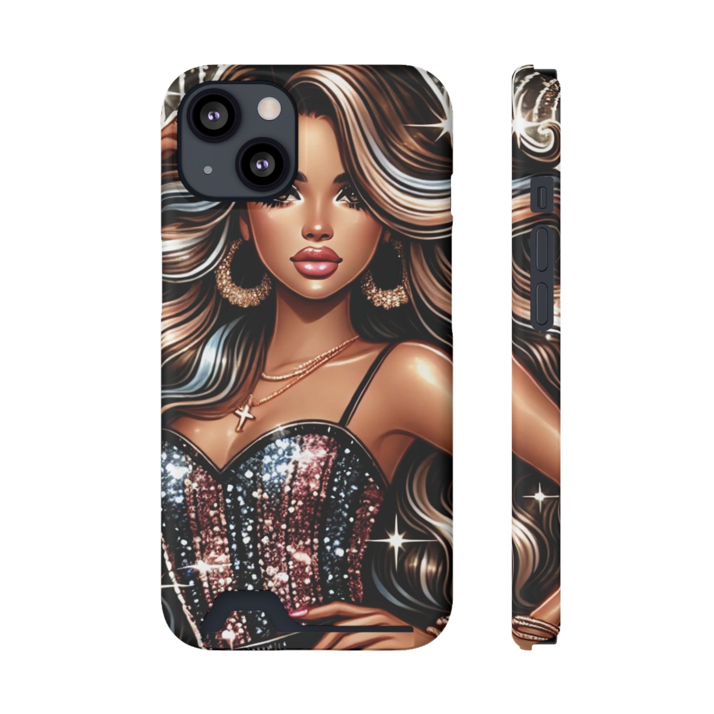 "Beautiful" - Phone Case With Card Holder - Creatively Designed Shop