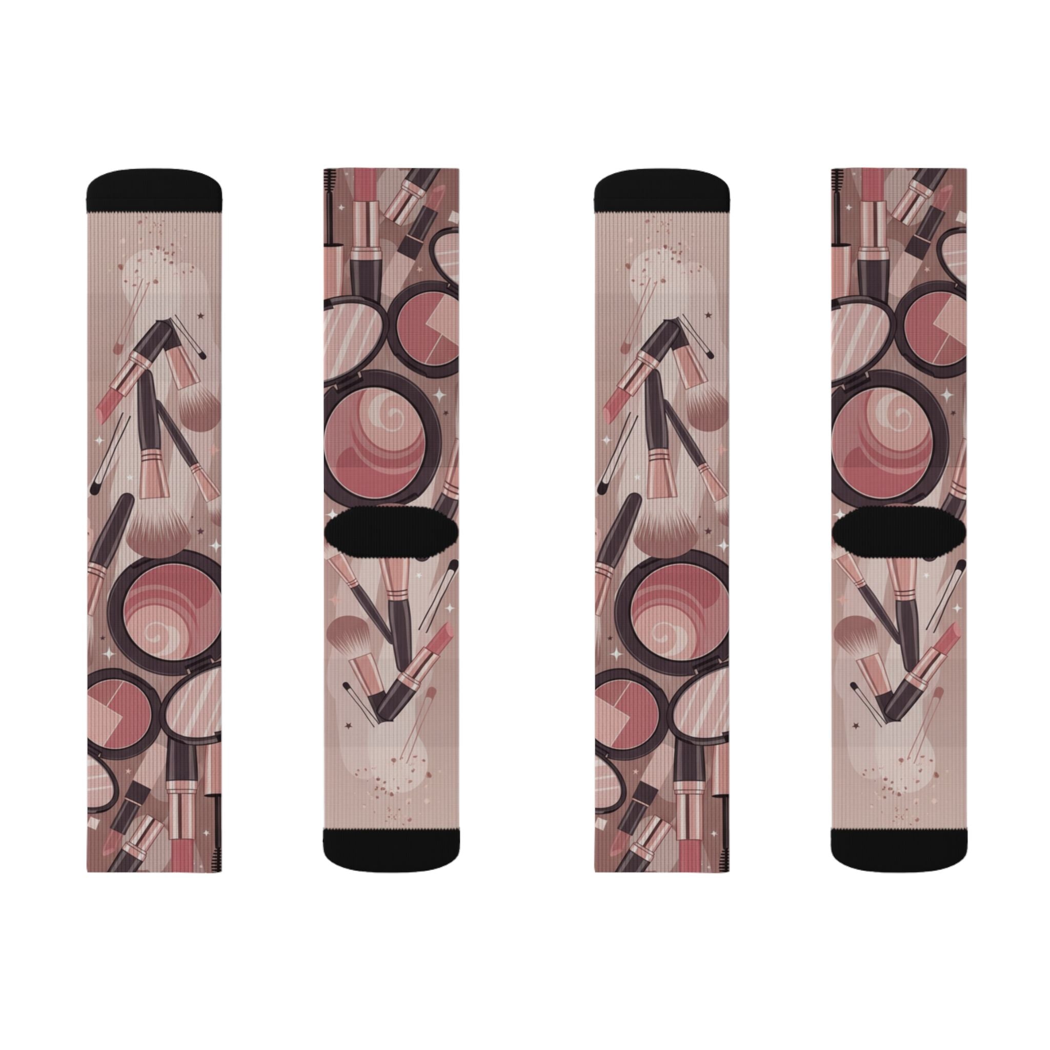 Makeup Icons Collage Socks