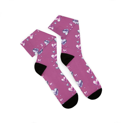 Purple & Pink Hearts Socks