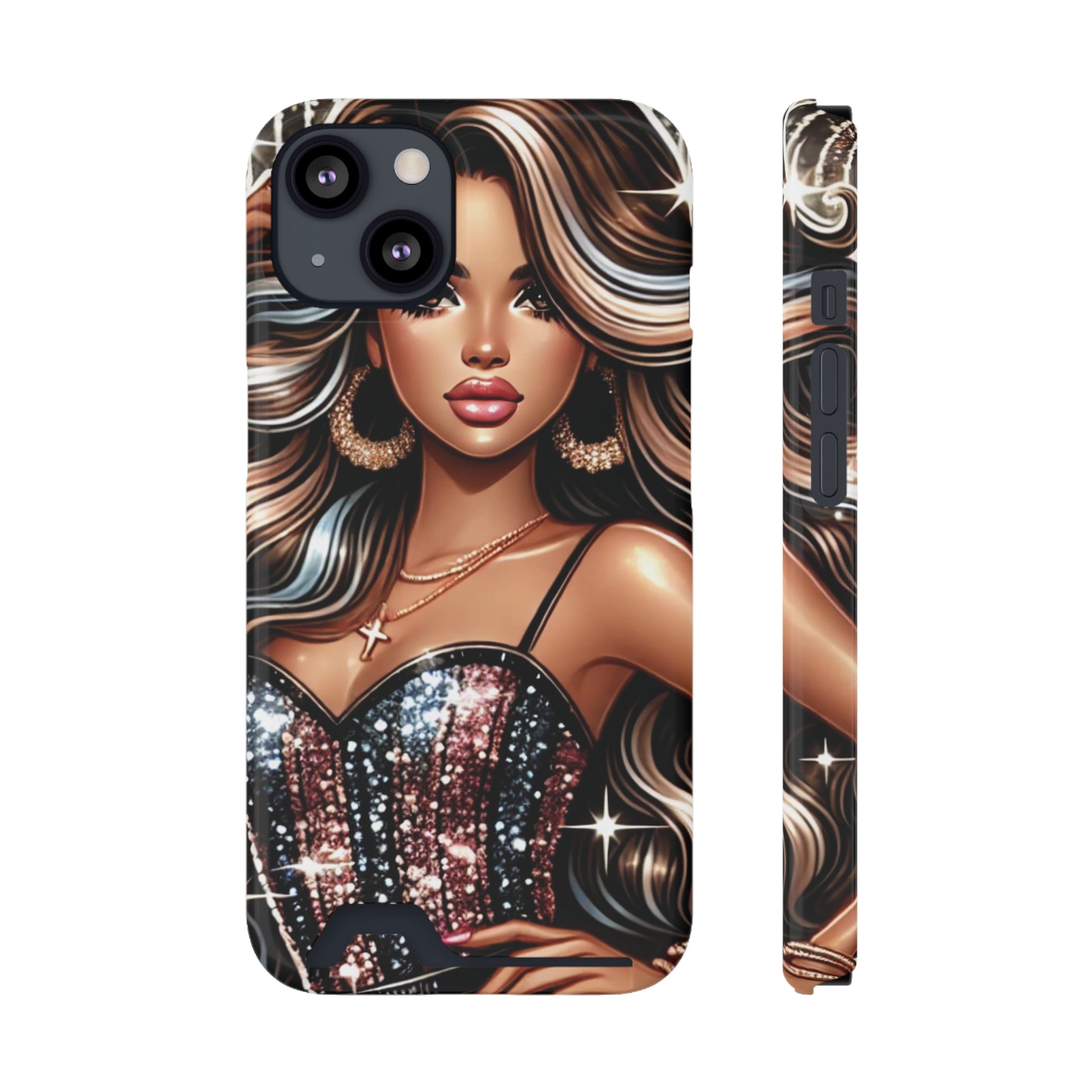 "Beautiful" - Phone Case With Card Holder - Creatively Designed Shop