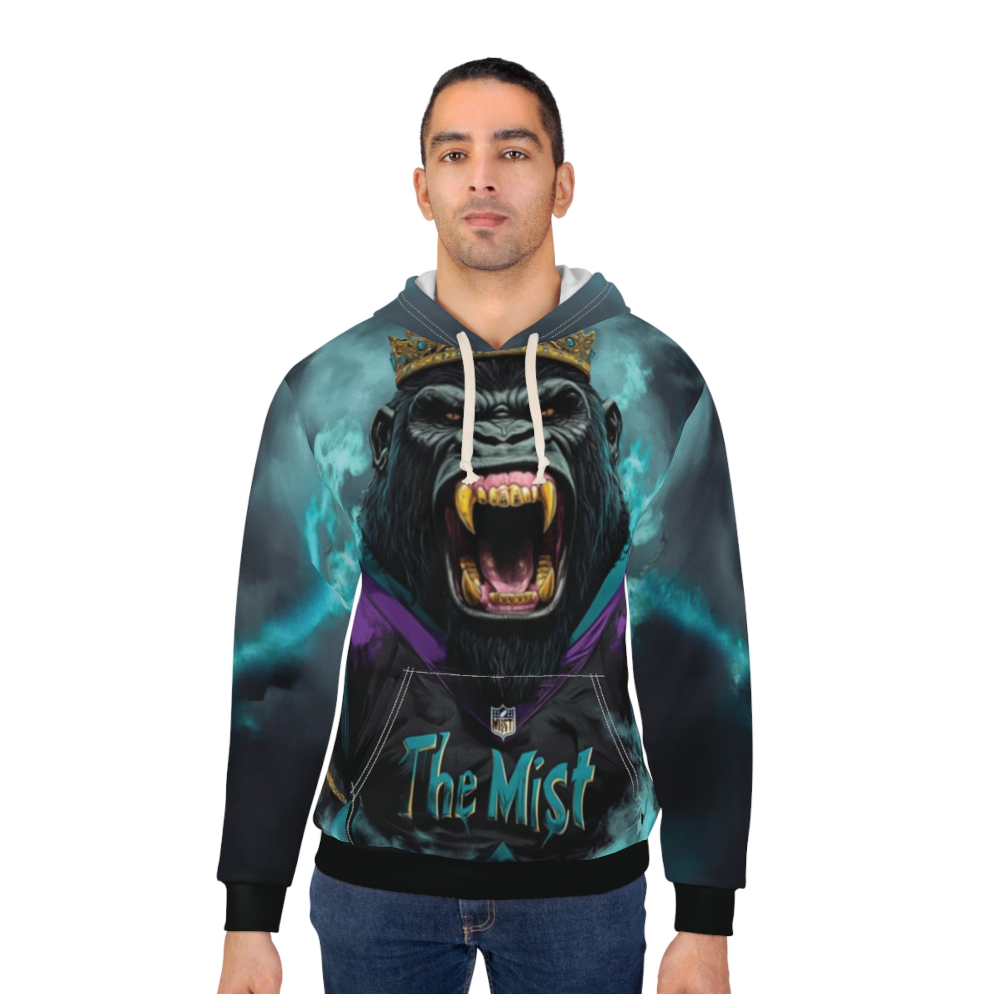 Gorilla in the Mist - Unisex Pullover Hoodie (AOP) - Creatively Designed Shop