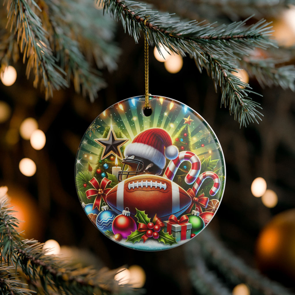 Football Christmas - Ceramic Decoration Ornament, (1pc)