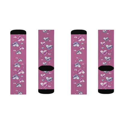 Purple & Pink Hearts Socks