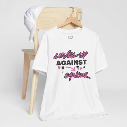Level Up Against Cancer - Unisex Jersey Short Sleeve Tee