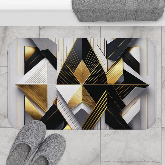 Black, Gold & White - Bath Mat