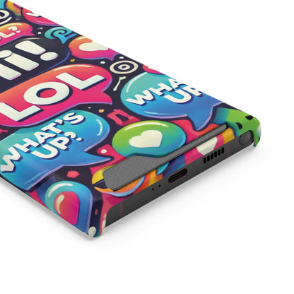 "Text Bubbles" - Phone Case With Card Holder - Creatively Designed Shop