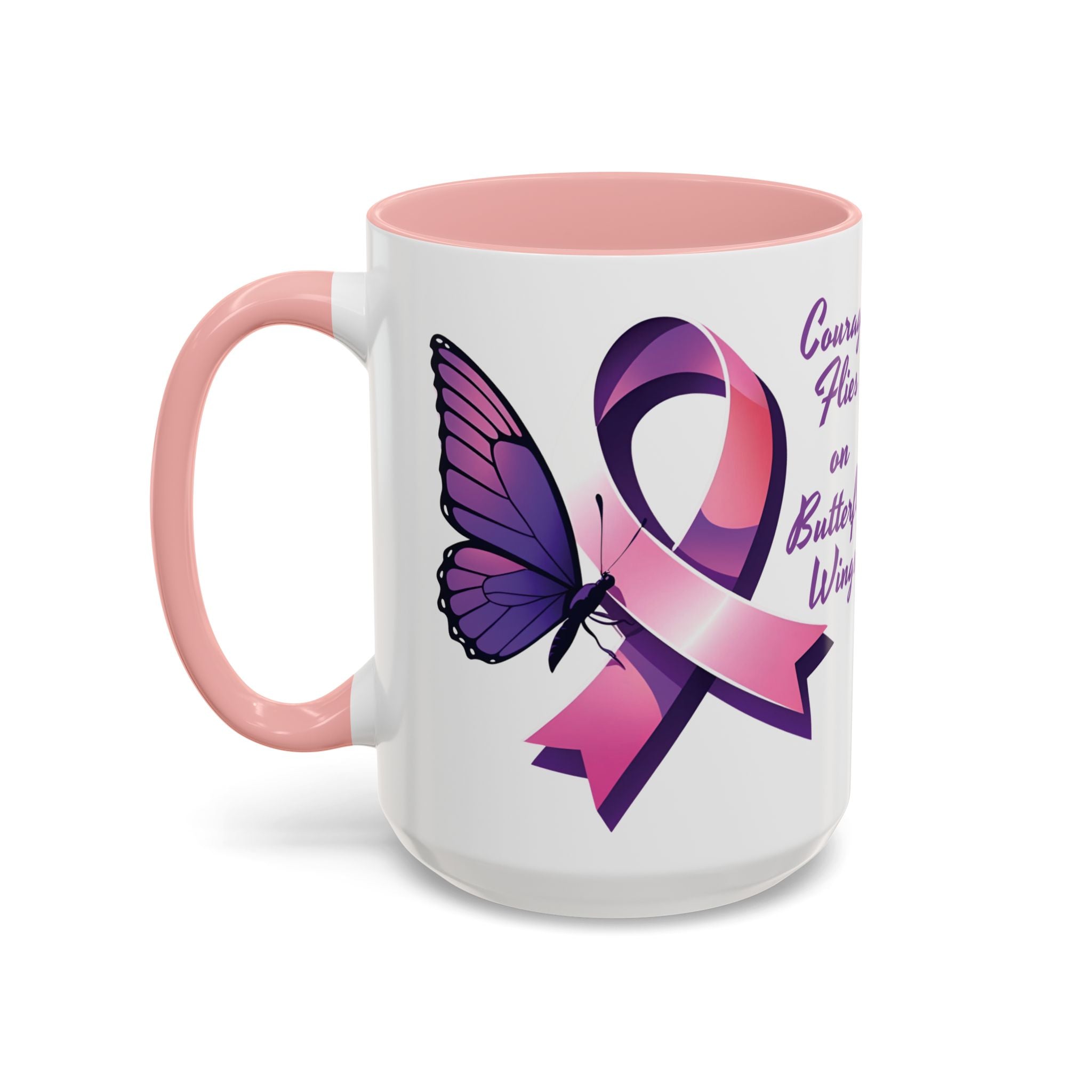 Courage Flies on Butterfly Wings - Accent Coffee Mug