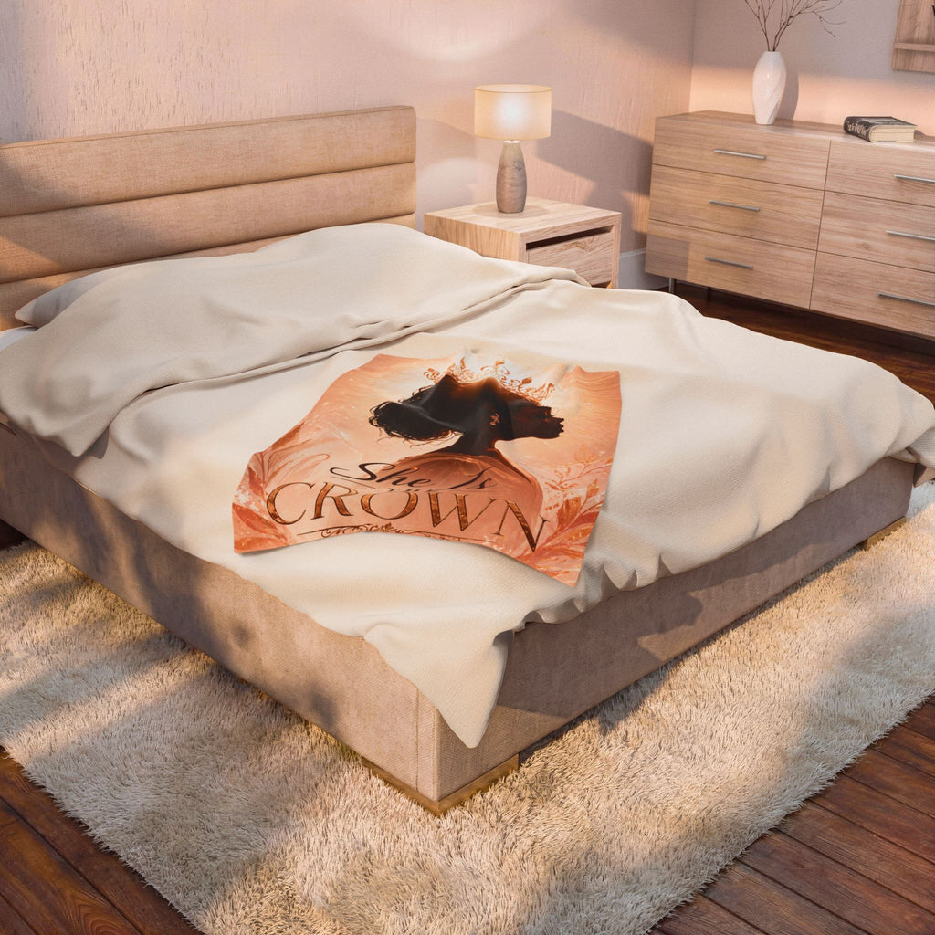 She Is the Crown - Velveteen Plush Blanket