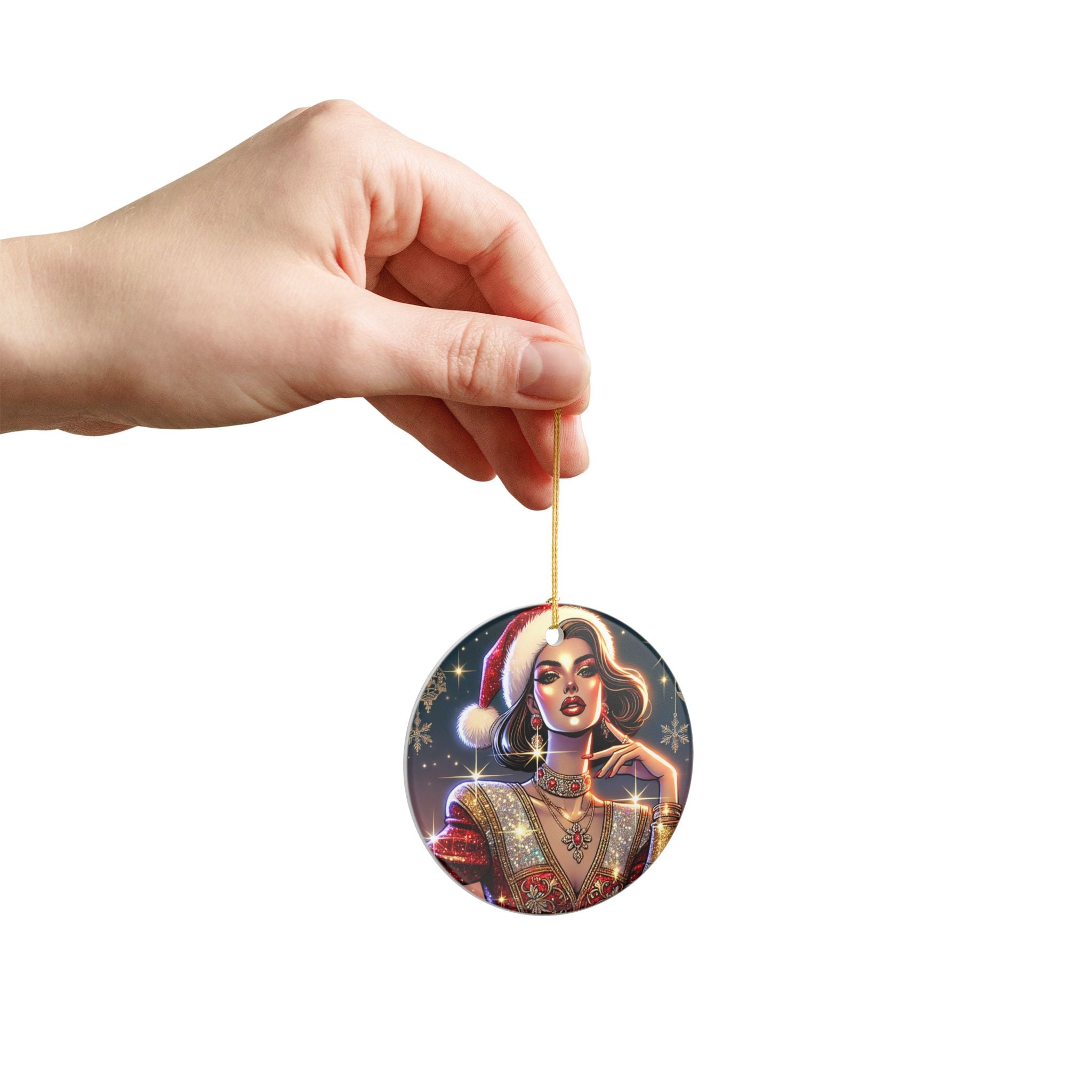 Christmas Beauty - Ceramic Decoration Ornament, (1pc)