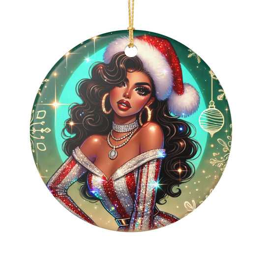 Christmas Beauty (Cultural) - Ceramic Decoration Ornament, (1pc)