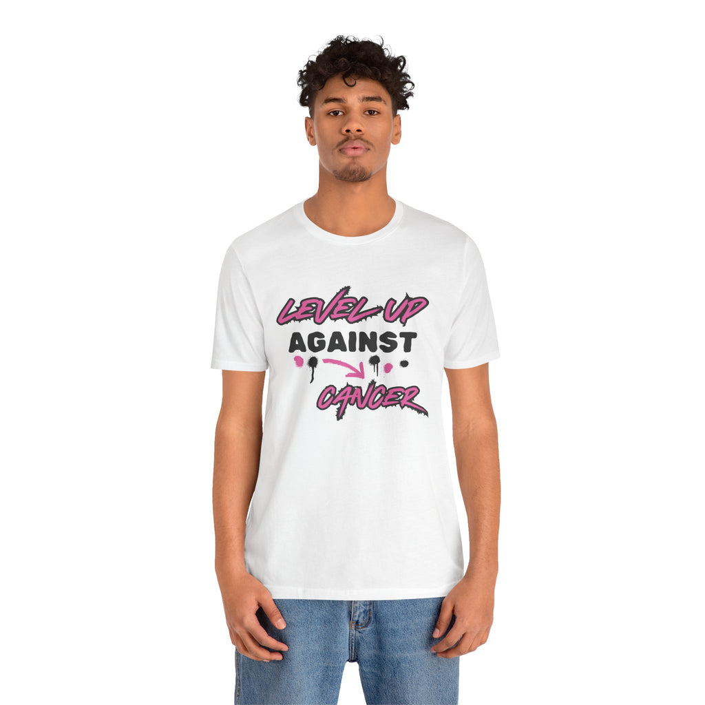 Level Up Against Cancer - Unisex Jersey Short Sleeve Tee
