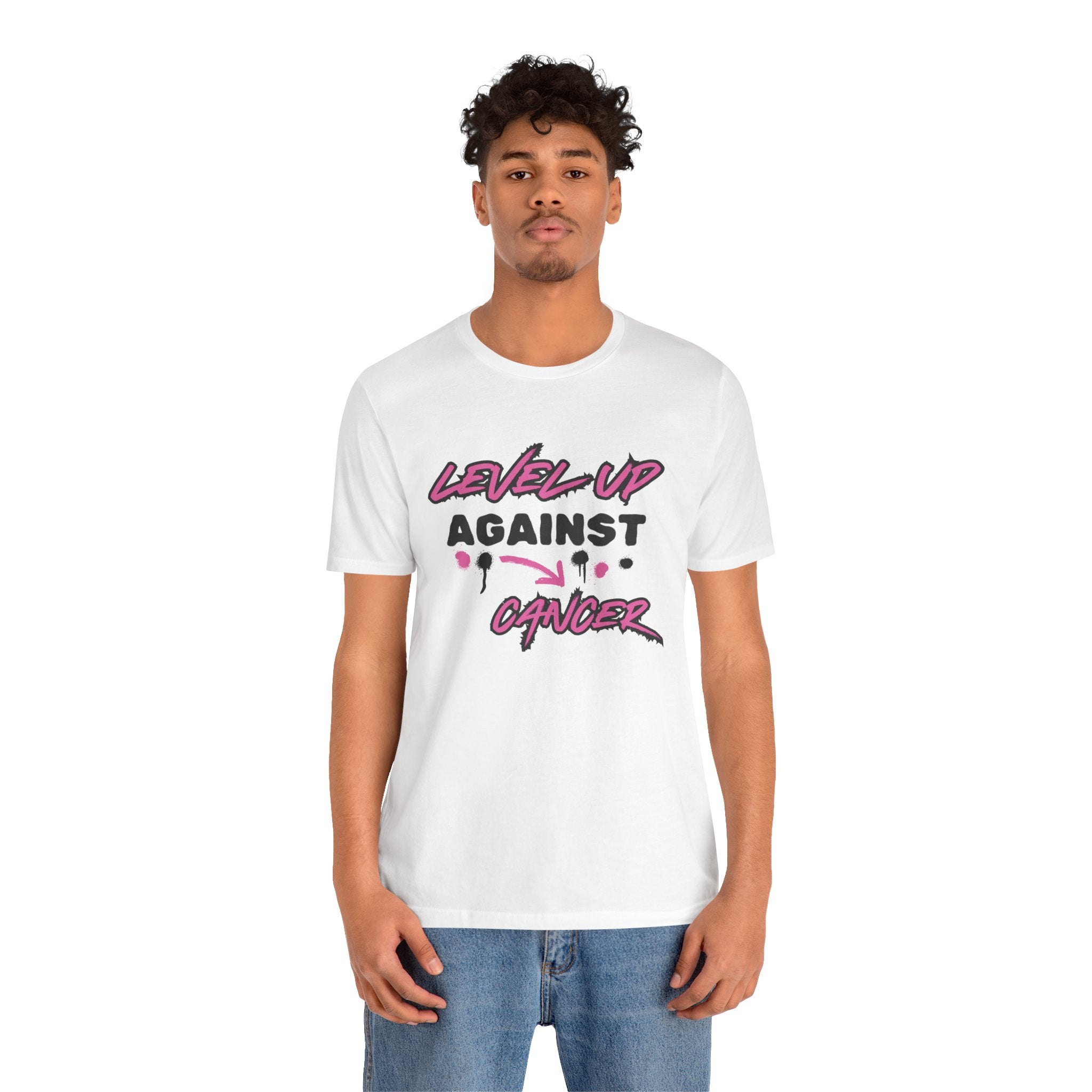 Level Up Against Cancer - Unisex Jersey Short Sleeve Tee
